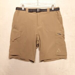 Gerry Mens Belted Cargo Shorts Sz.32x9/Brown/Spandex Blend/Work/Performance